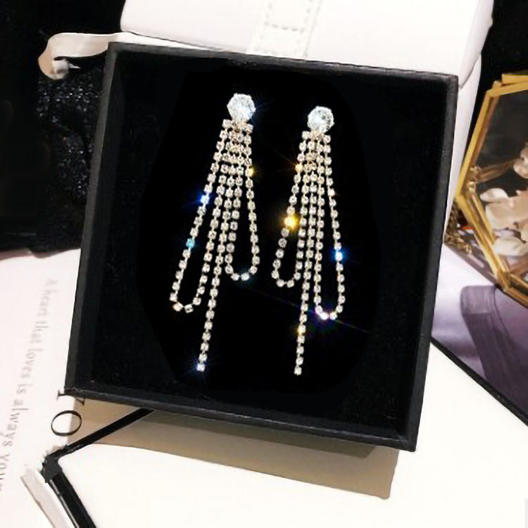 Tassel Rhinestone Earrings Cn0105