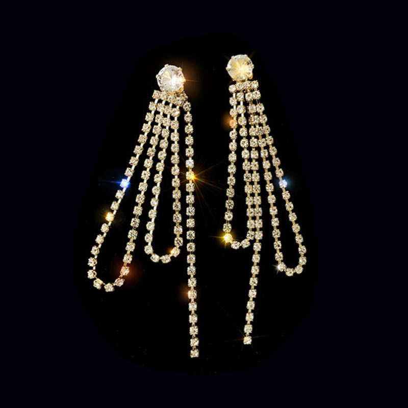 Tassel Rhinestone Earrings Cn0105