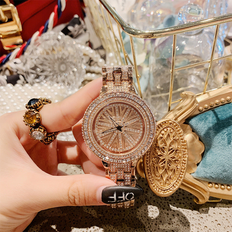 Full Diamond Rotating Dial Watch Cn0090