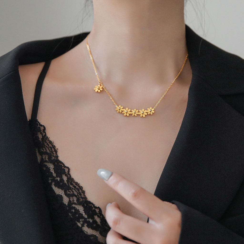 SONNENBLUME Kleine Gänseblümchen Halskette Cn340