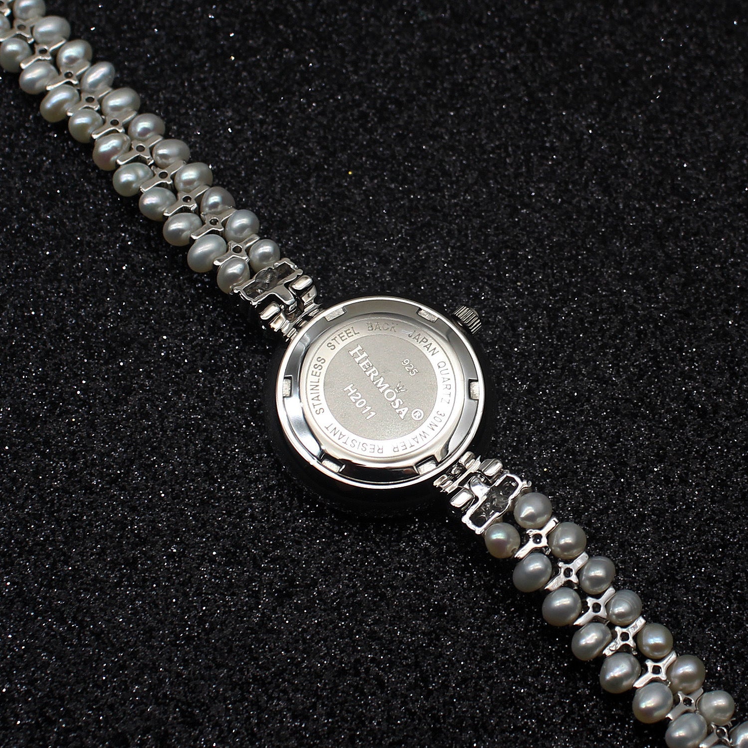 Lucky Wheel Freshwater Pearl Long Strap Zircon Women's Watch Cn435