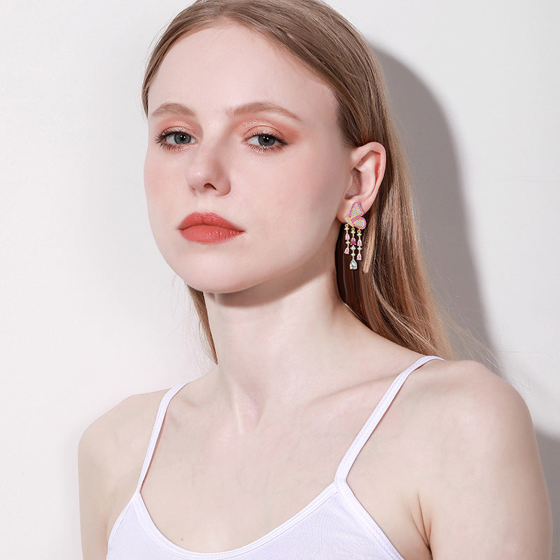 Butterfly Wings Water Drop Tassel Earrings Cn0225