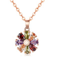 Copper zircon flower diamond necklace platinum plated fashion collarbone chain
