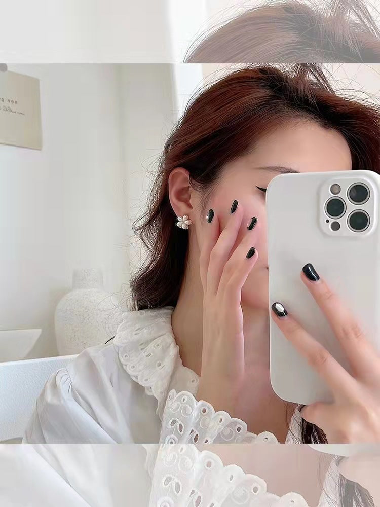 New Flower Ear Studs Rotatable Cn0102