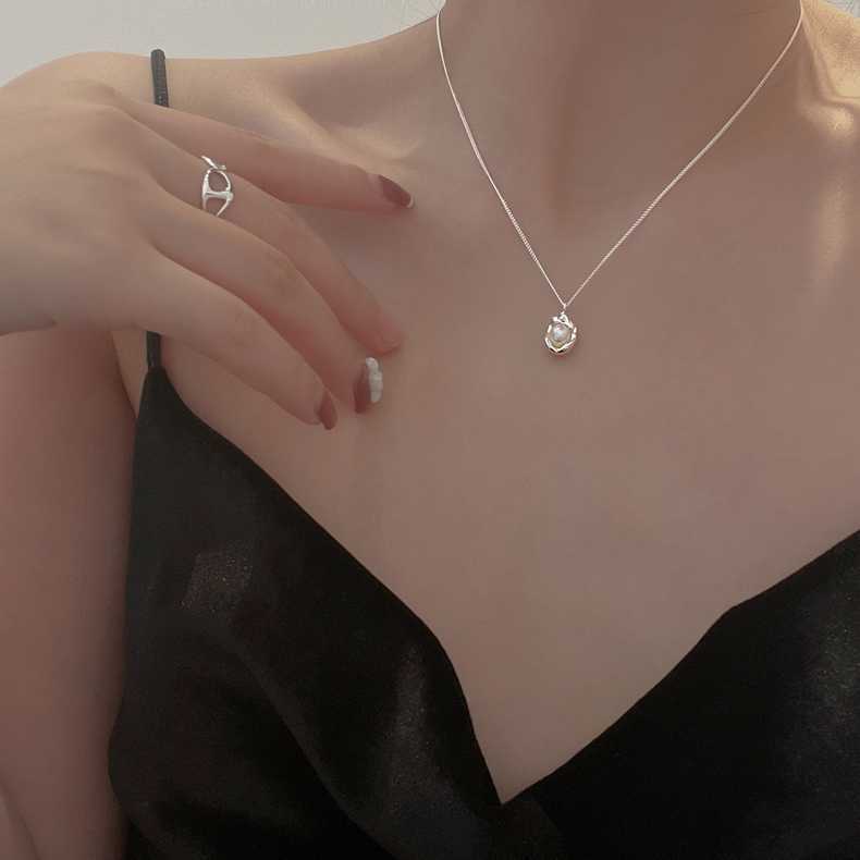 Sterling Silber geometrische Halskette Cn391