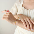 Oil Dripping Colorful Sun Chrysanthemum Flower Pendant Bracelet Set Cn0300