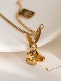 Non-Fading Gold Bunny Necklace Cn0253