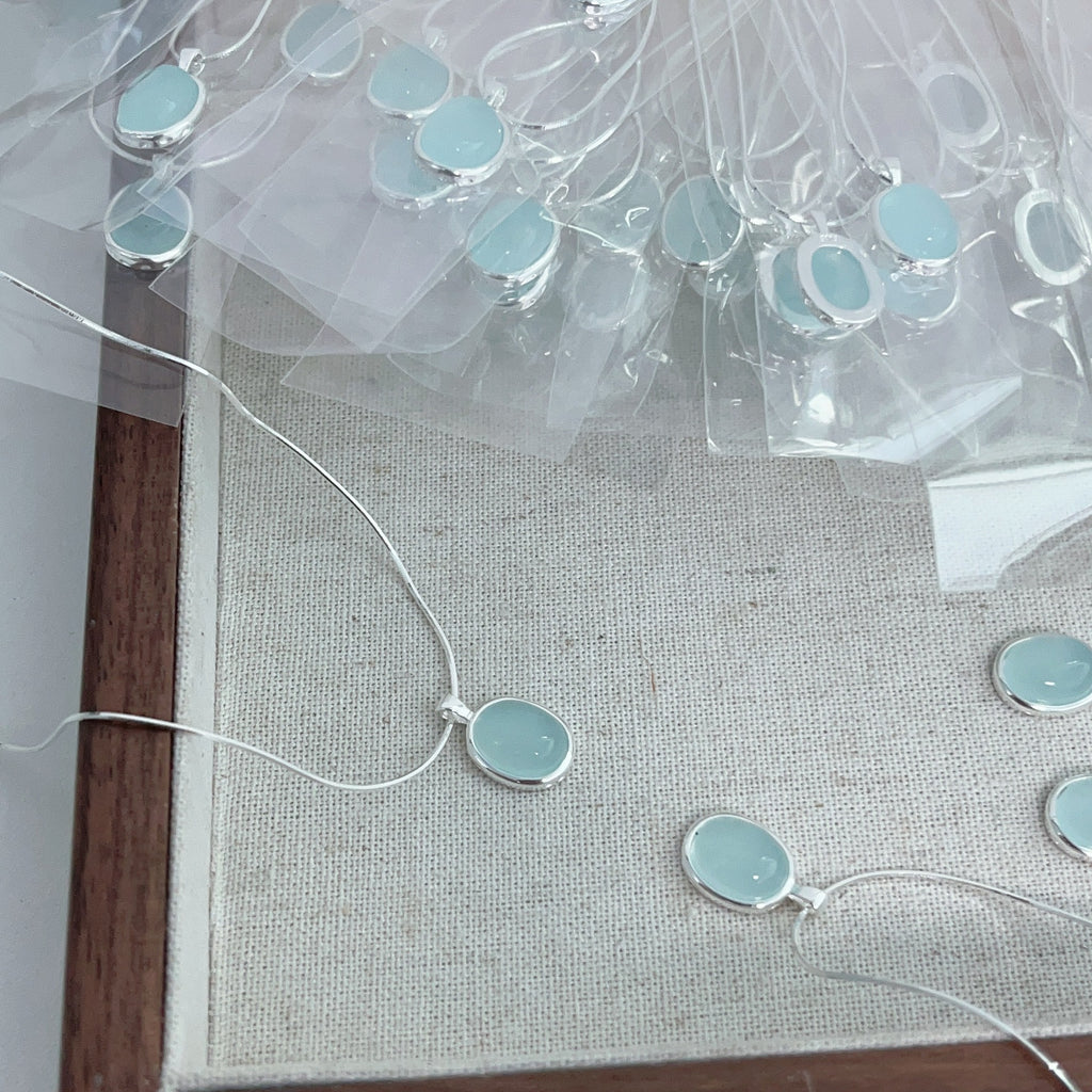 स्काई ब्लू अगेट पेन्टन सर्प हॉड नेलेस Cn327