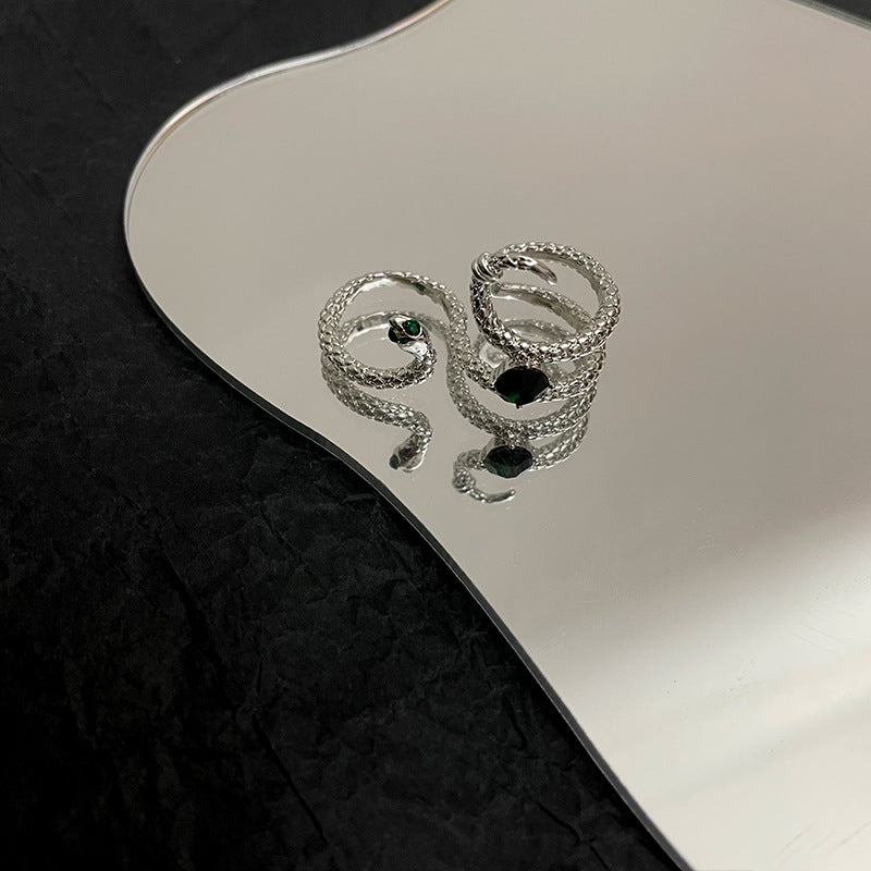 Green Rhinestone Snake Ring Cn0222