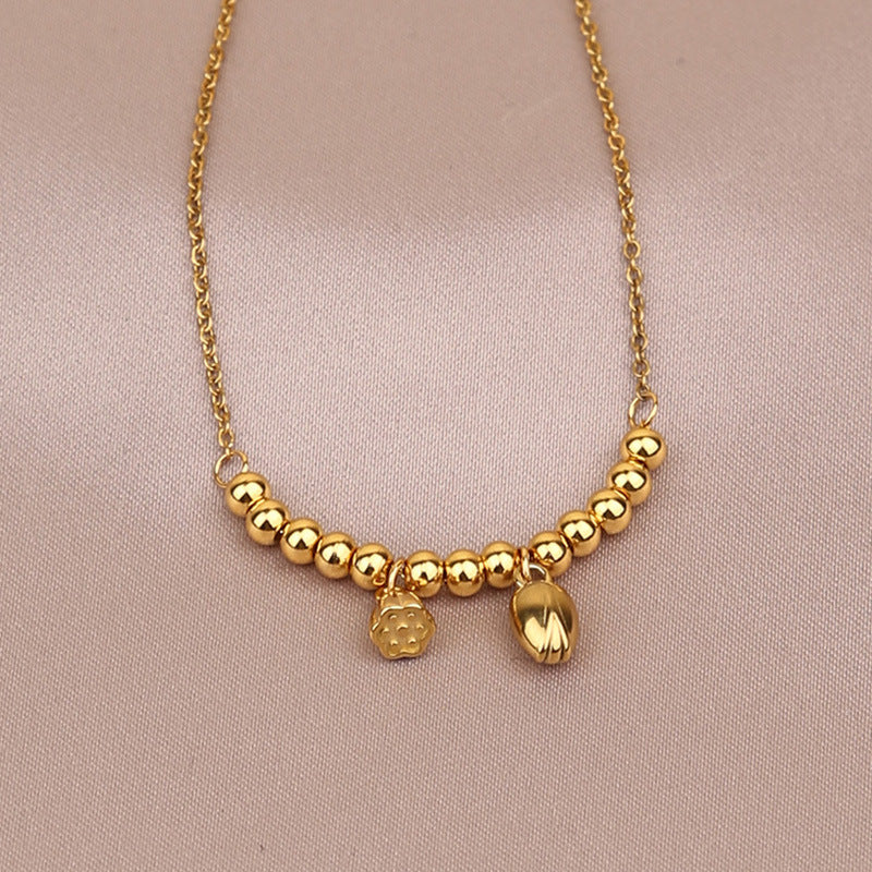 Lotus Flower Lotus Seedpod Titanium Steel Anklet Cn0278