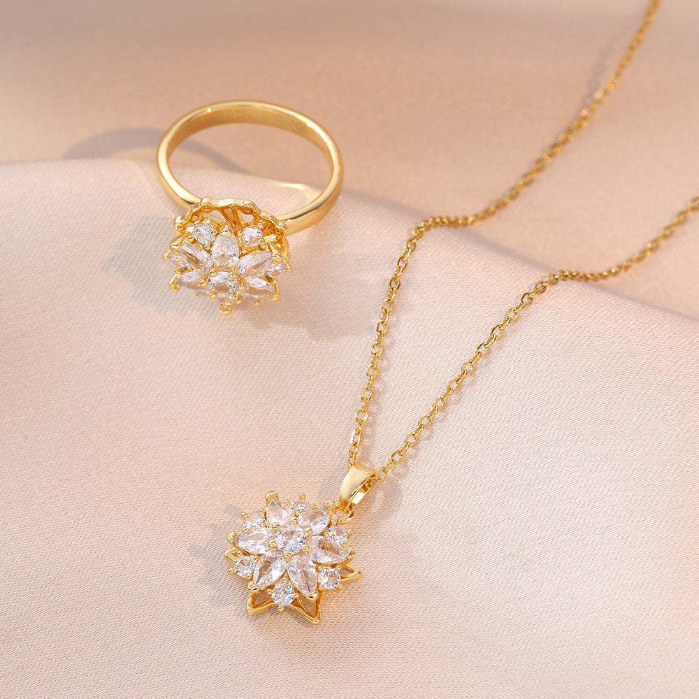 Rotatable Flower Ring Cn477