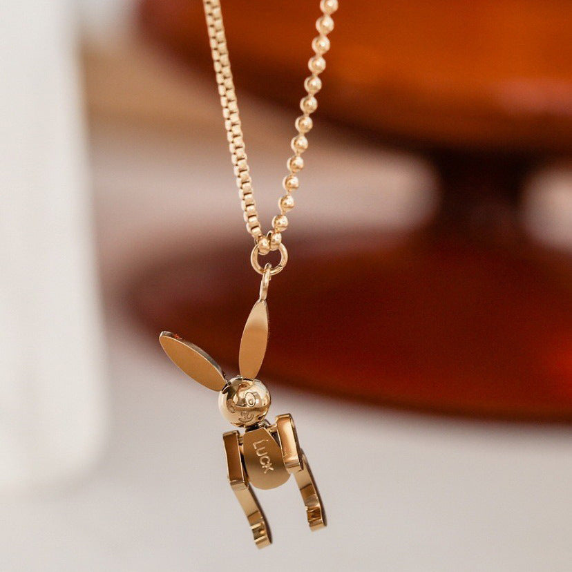 Non-Fading Gold Bunny Necklace Cn0253