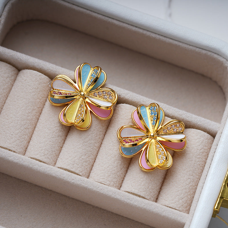Clover Fashionable and Versatile Earrings Cn0262