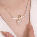 Simple Personality Unique Pearl Necklace Detachable Small Copper Beads Clavicle Chain Cn471