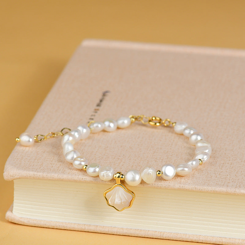 Natural Freshwater Shaped Baroque Pearl Bracelet Cn566