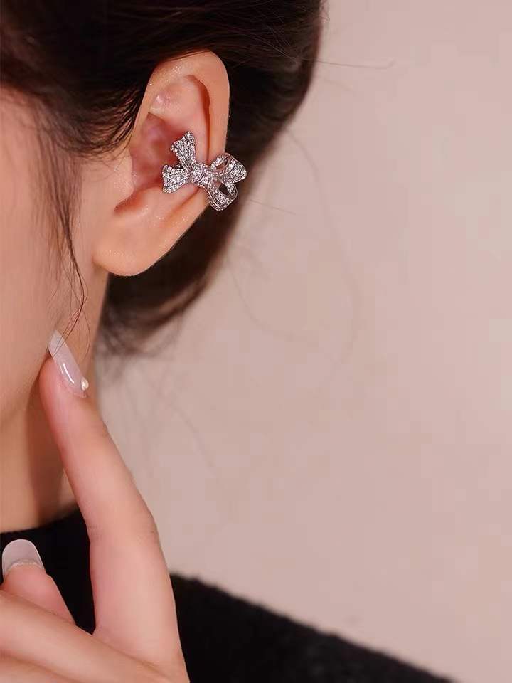 Bow Ear Bone Clip Elegant All-Match Non-Pierced Ear Clip Earrings Cn458