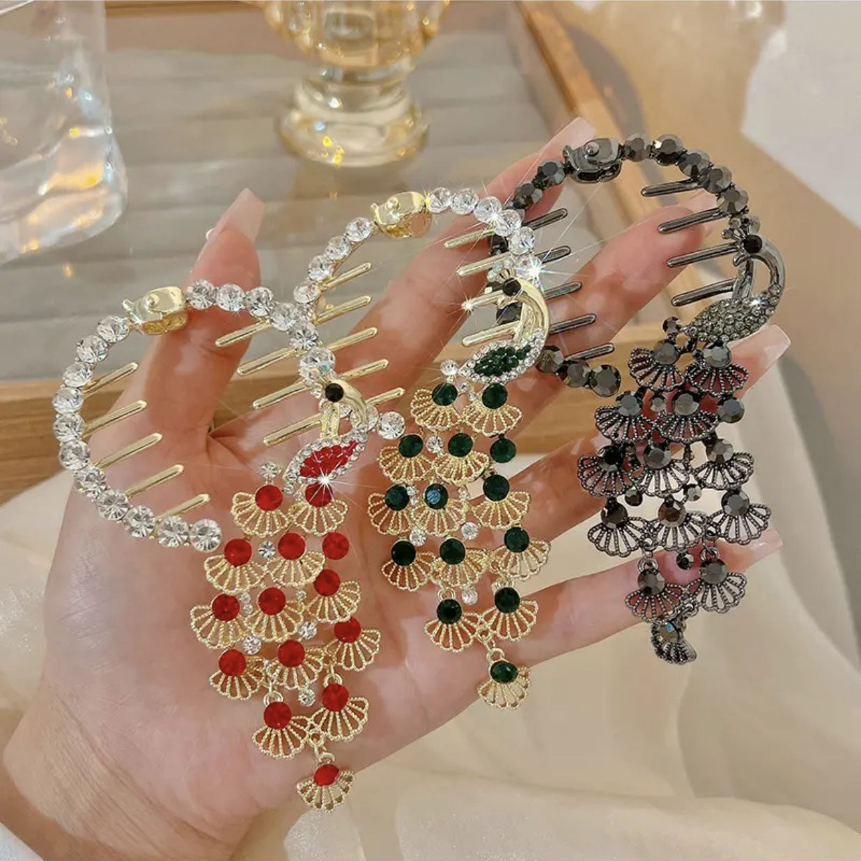 Peacock Hair Clip Headdress Cn0236