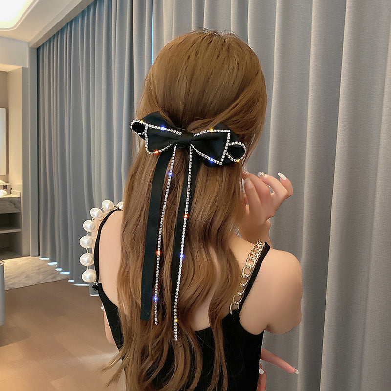 Bow Hair Accessories Rhinestone Hair Band Tassel Hairpin Cn430