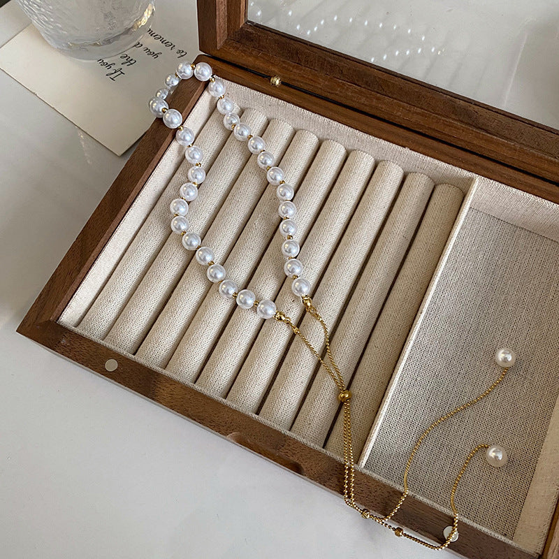 Pull-out Adjustable Long Pearl Necklace Cn534