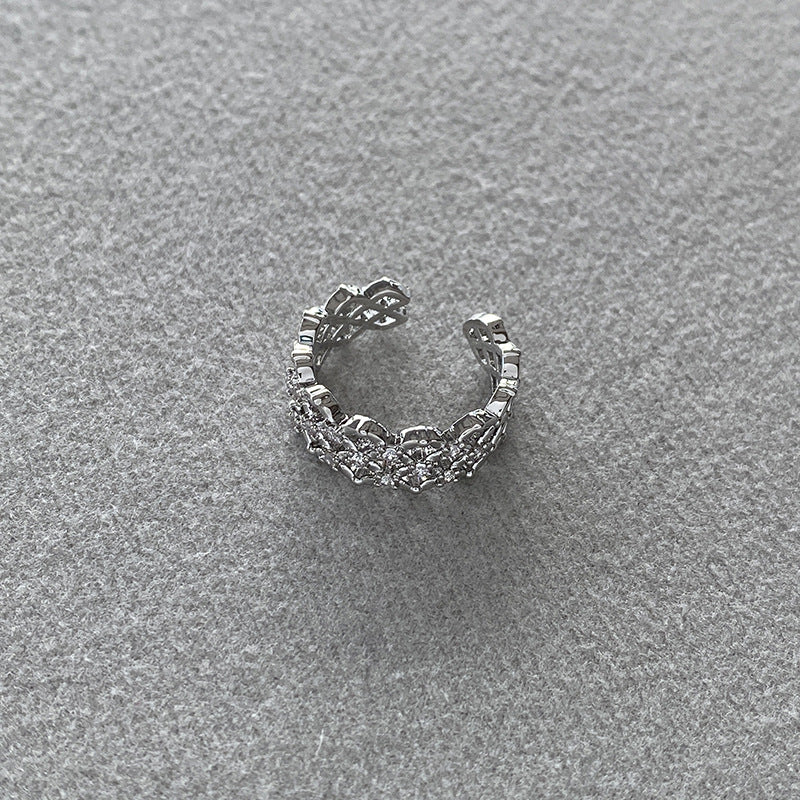Woven Diamond Open Ring Cn467