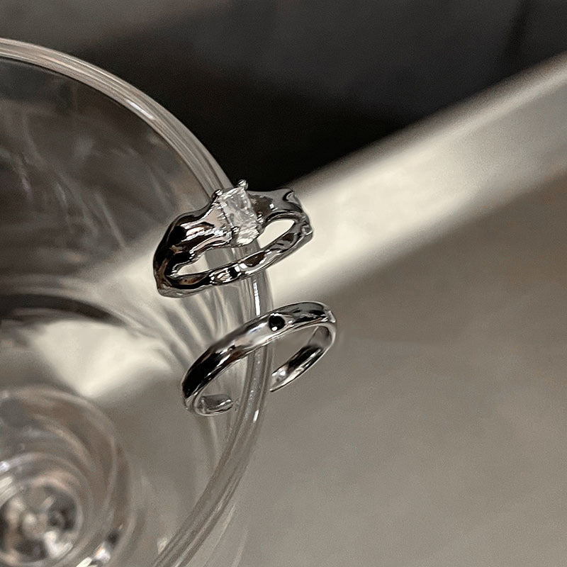 Double-Layer Heart-Shaped Open Ring Cn0117