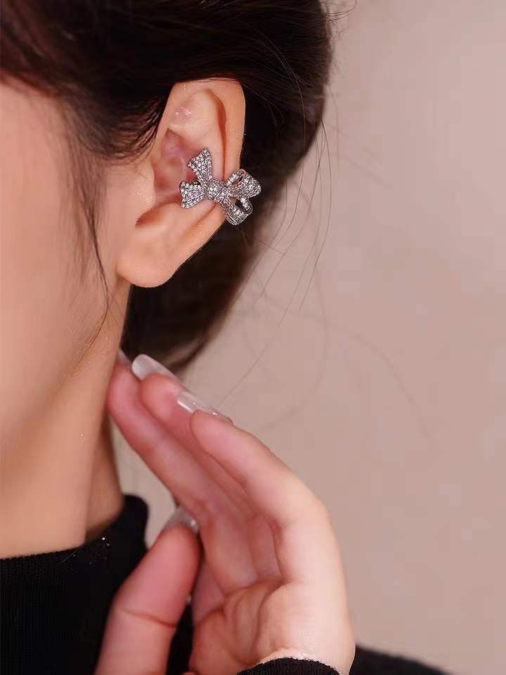 Bow Ear Bone Clip Elegant All-Match Non-Pierced Ear Clip Earrings Cn458