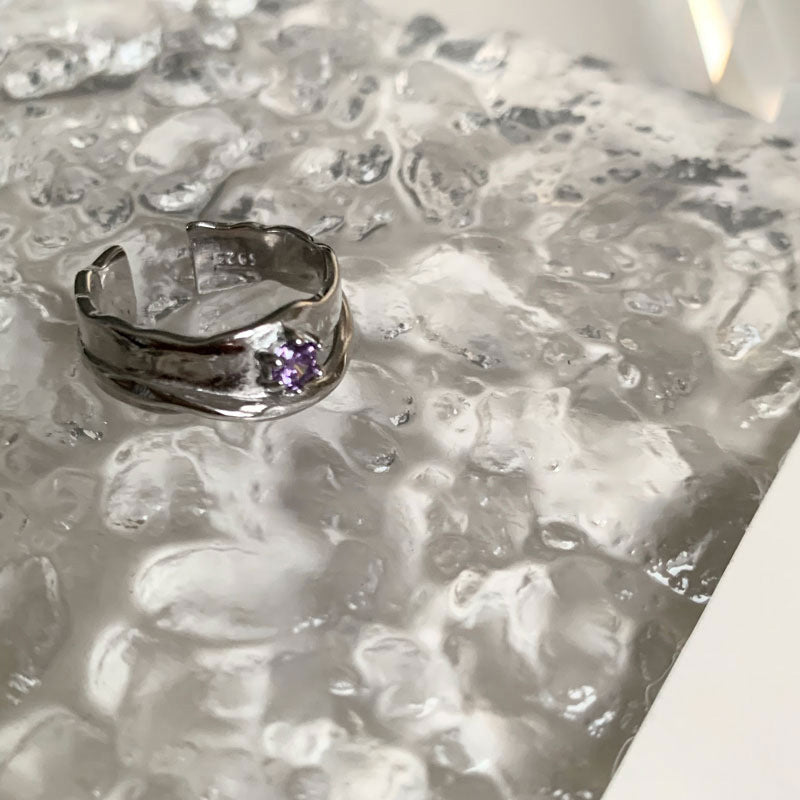 Rainbow Color Zircon Ring Opening Adjustable Ring Cn0304