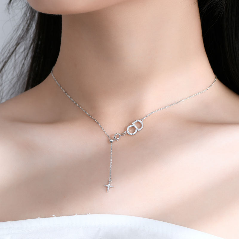 Ins Style English Letter Tassel Necklace Cn502