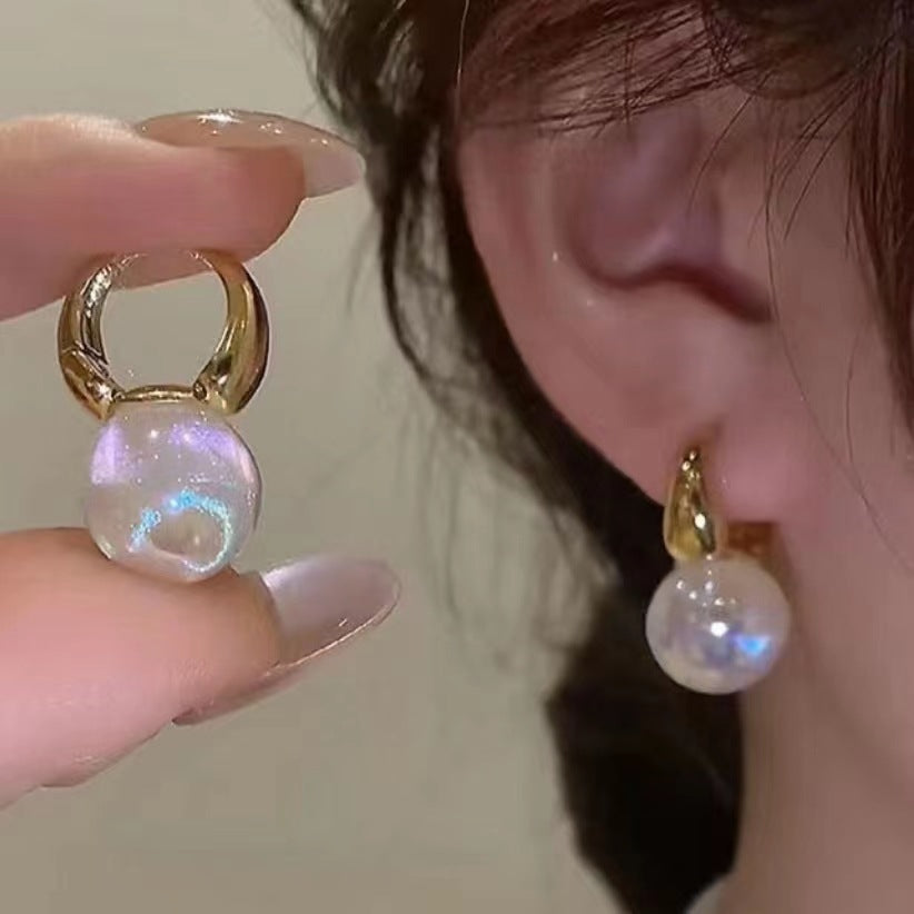 Copper Buckle Bright Color Pearl Ear Clip Cn530