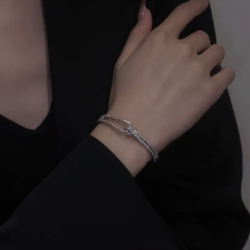 Full Diamond Knotted Bracelet Zircon Niche Bracelet Cn438