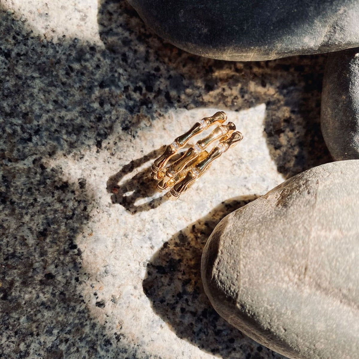 Tough Bamboo Ring Female 18K Gold Cn509