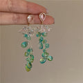 Flower Tassel Earrings Long Cn522