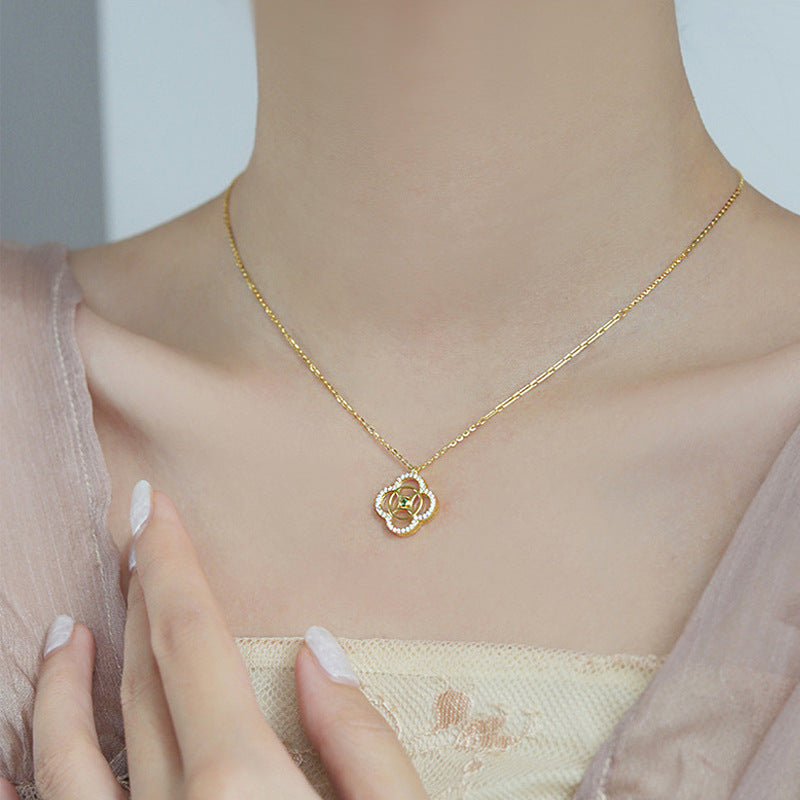 S925 Sterling Silver Clover Necklace Cn450