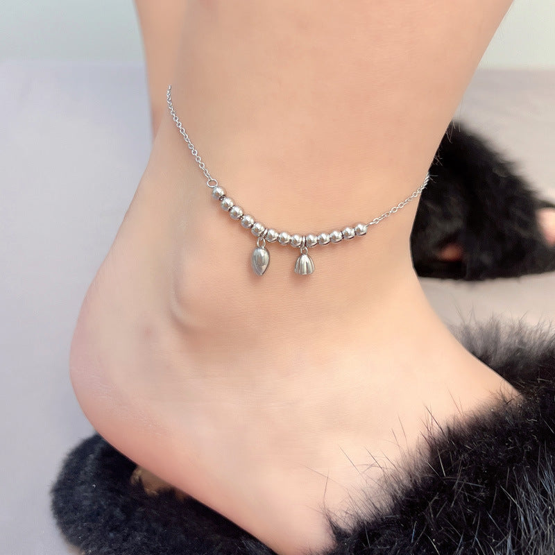 Lotus Flower Lotus Seedpod Titanium Steel Anklet Cn0278