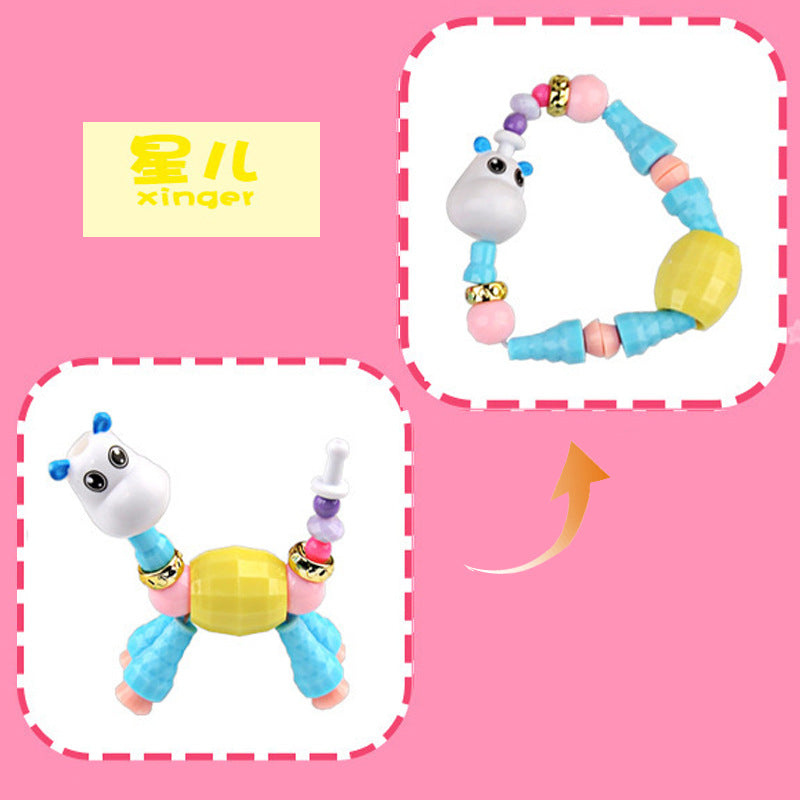 Diy Children Girl Variety Bracelet Elf Magic Animal Children Puzzle Beads Twist Deformation Bracelet Ornament Cn555