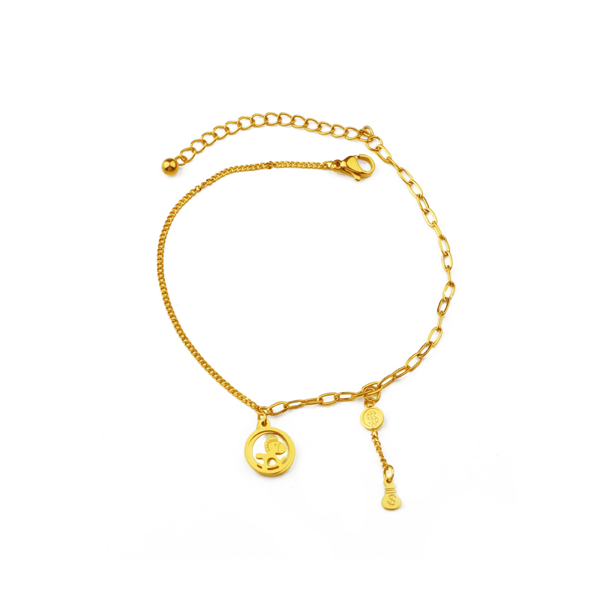 Titanium Steel Immediately Rich Anklet Cn0292