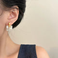 Gentle temperament pure handmade fritillary earrings fashionable commuting versatile splicing shell studs unique simple earrings women