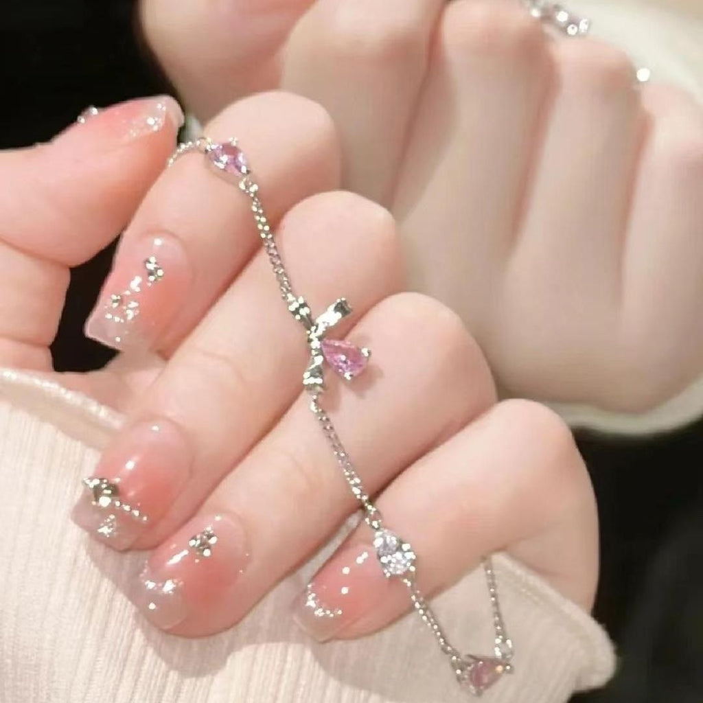 Pink Diamond Bow Zircon Bracelet Cn379