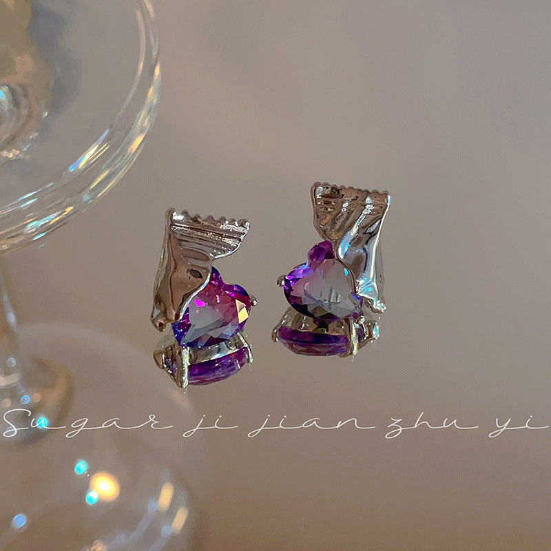 Candy Series Love Heart Earrings Female Candy Bag Ear Studs Earrings Cn544