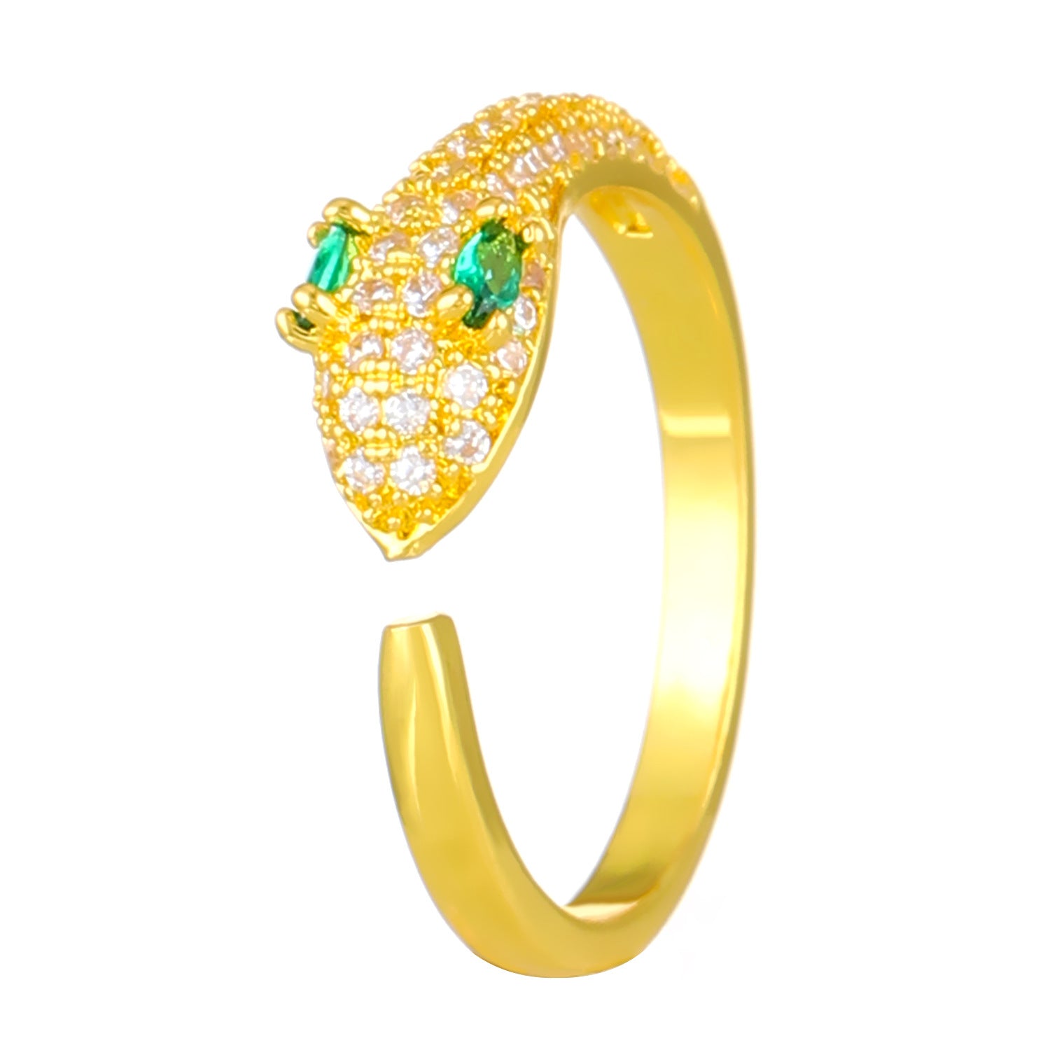 Zirconium-Inlaid Snake Ring Index Finger Tail Ring Open Ring Cn446
