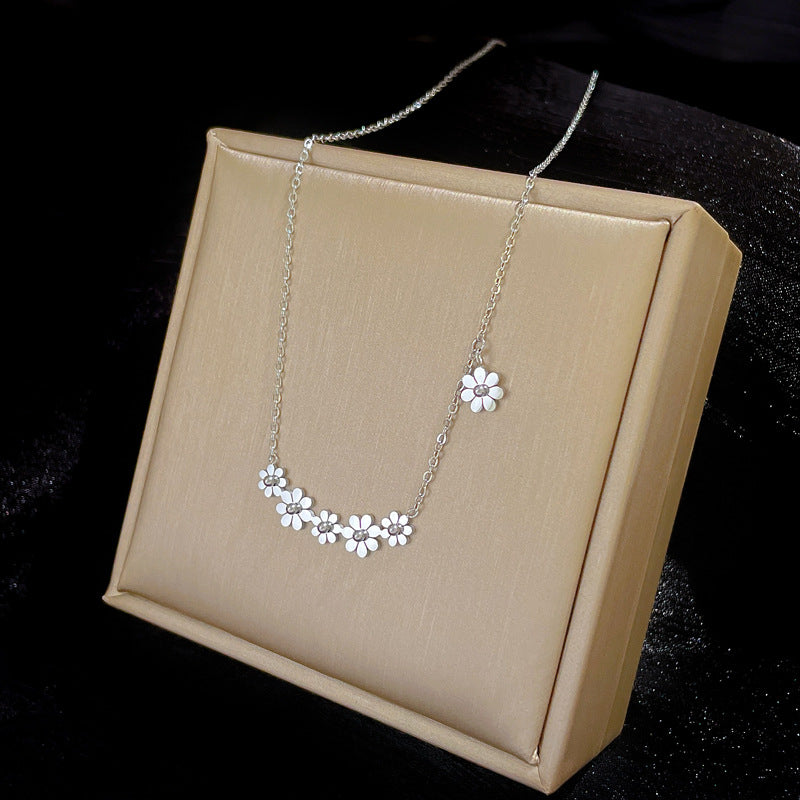 6 Flowers Minimalist Necklace Cn0294