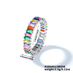 Diamond Ring Jewelry Colorful Zircon Geometric Ring Rainbow Ring