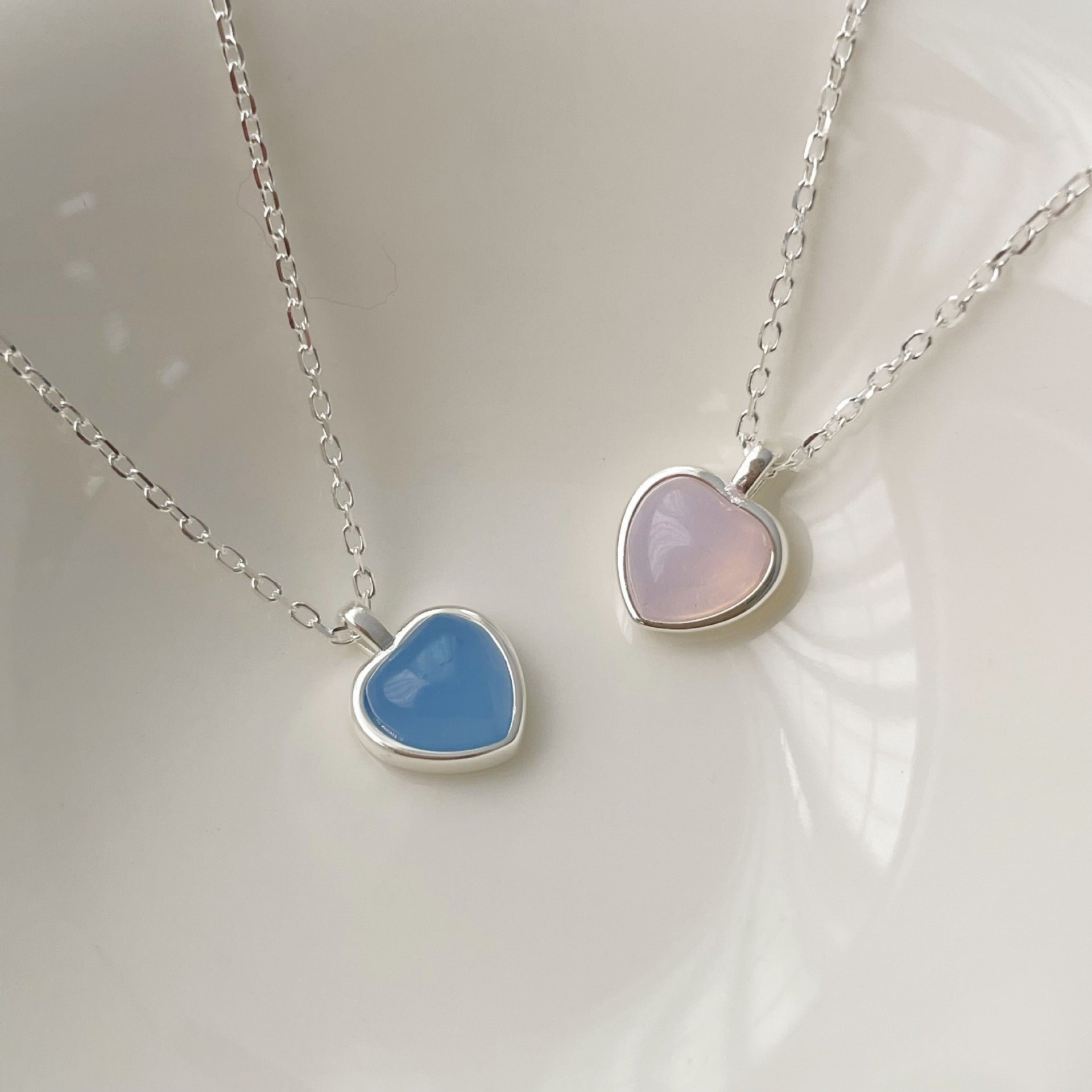 Collana cuore rosa pesca cuore clavicola catena Cn339