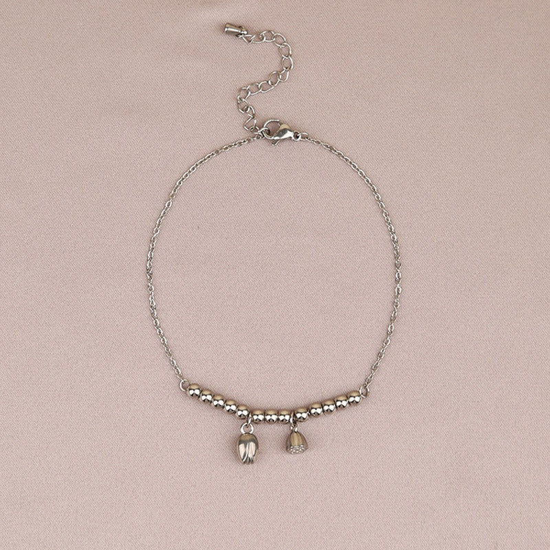Lotus Flower Lotus Seedpod Titanium Steel Anklet Cn0278