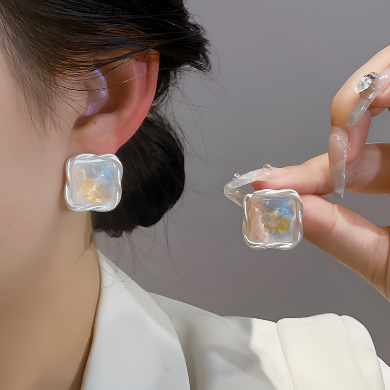 컬러 스퀘어 귀걸이 Cn395