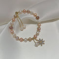 Gold Plated Ethnic Style Diamond Pearl Flower Bracelet Cn539