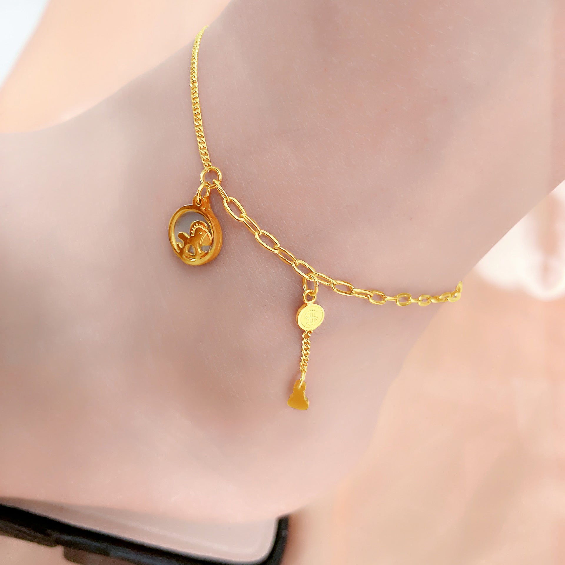 Titanium Steel Immediately Rich Anklet Cn0292