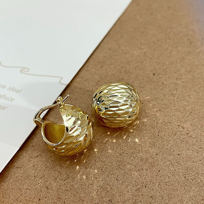 Gold Beanie Earrings Niche Design Sequined Earrings Cn413