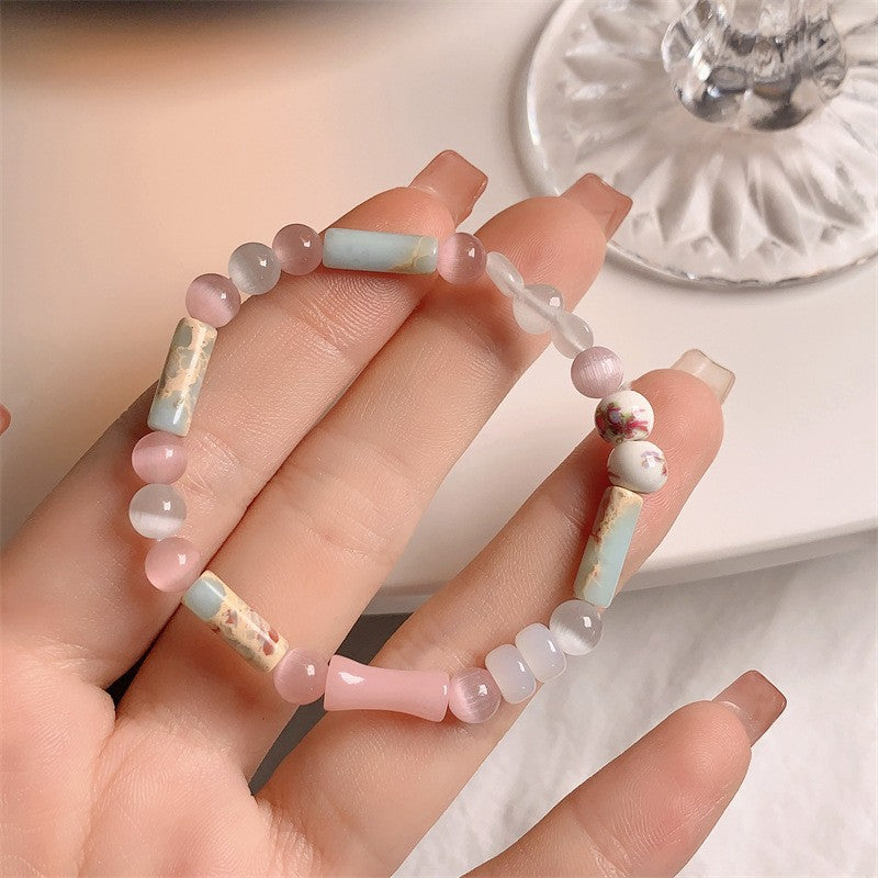 Gelang manik-manik biru safir Cn325