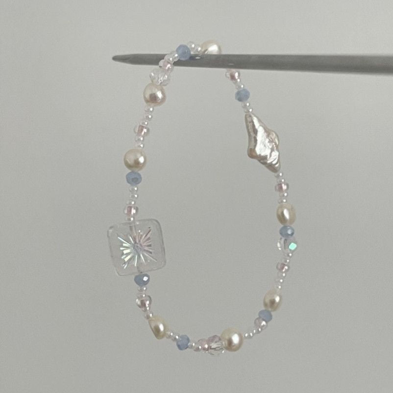 Gelang manik-manik biru safir Cn325